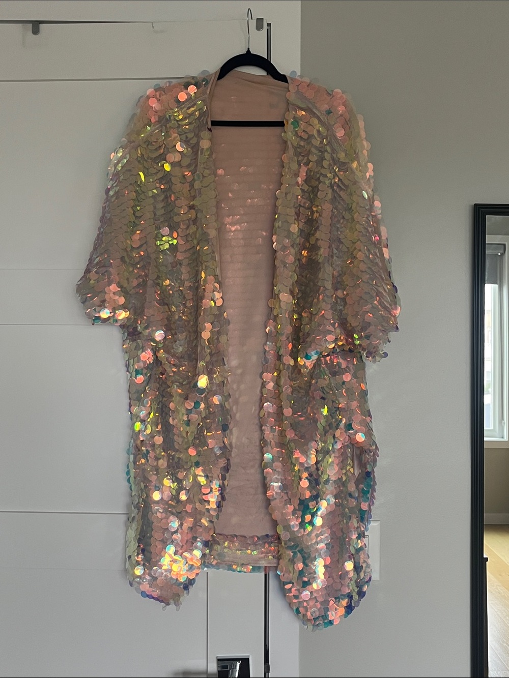 Unique Sequined Iridescent Kimono
